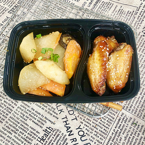 honey-glazed-chicken-wingettesthree-colored-vegetables-with-oyster-sauce-carrot-white-radish-shiitake-mushroom-1