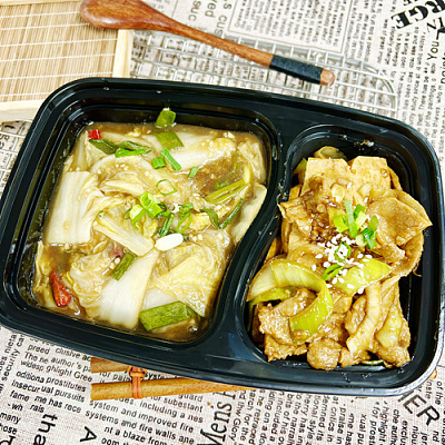 1952 家乡味香干炒五花肉（不辣）+酸辣白菜（中辣）（1000ml盒装）