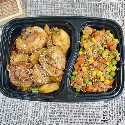 3663 黄焖鸡煨土豆（中辣）（全新改良）+肉末三色豆（1000ml盒装）