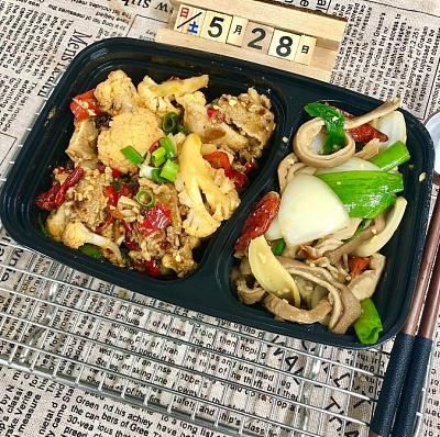 1360 姜葱猪肚+干锅花菜（中辣）（1000ml盒装）
