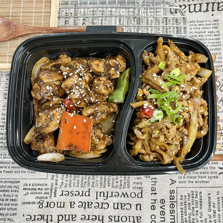 preserved-mustard-greens-stir-fried-with-pork-stripsblack-pepper-chicken-bites-1