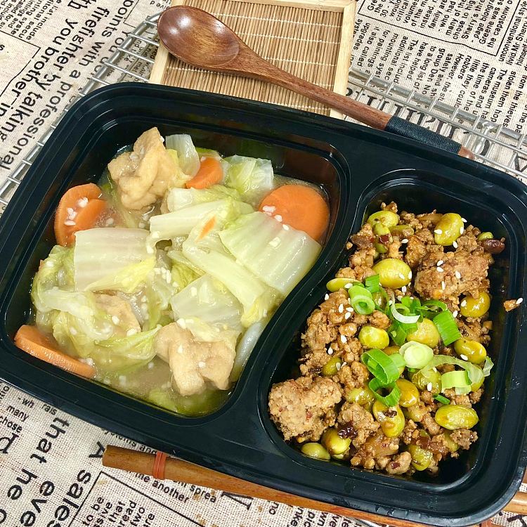 minced-pork-stir-fried-with-dried-radish-and-edamamebraised-tofu-with-cabbage-1
