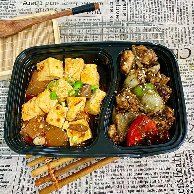 3495 黑椒鸡丁+鸭血豆腐（中辣）（1000ml盒装）