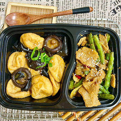 2761宫保鸡丁+炒时蔬（1000ml盒装）【约420g】