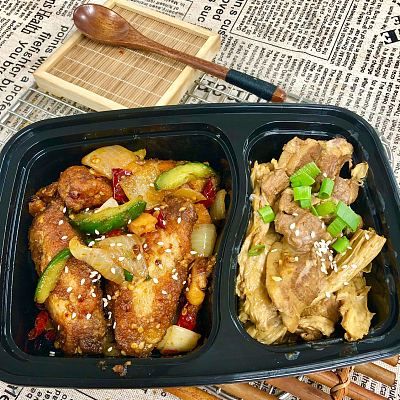 1756 麻辣干锅鸡中翅+红烧肉炖腐竹（1000ml盒装）
