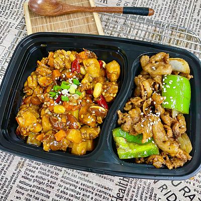 2151 爆香豆豉青椒肉片＋宫保鸡丁【1000ml盒装】