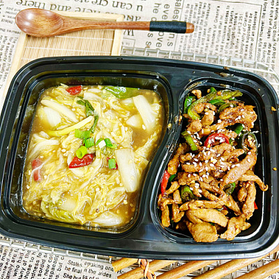 2112 尖椒肉丝（中辣）+酸辣白菜（中辣）（1000ml盒装）