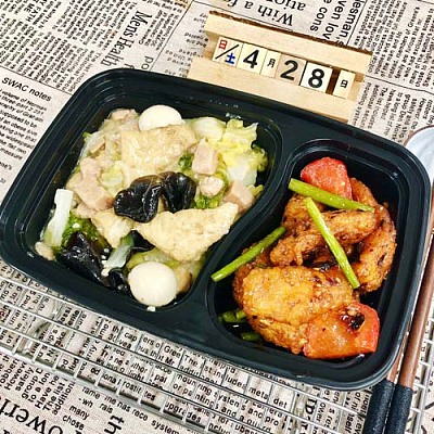 1168素鸡炒肉丝+油焖茭白（1000ml盒装）