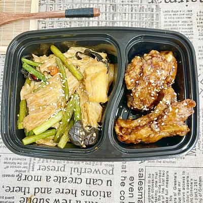 1229 糖醋鸡扒+蒜香腐竹炒双脆（微辣）（1000ml盒装）