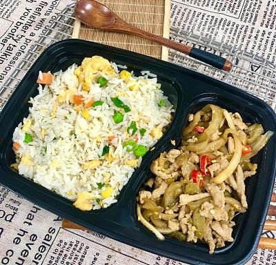 1660 榨菜炒肉丝（微辣）+炒饭【1000ml盒装】