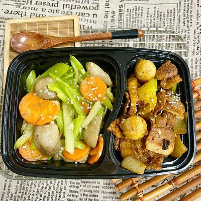 2005 喜蛋肉片+草菇炒西芹（1000ml盒装）