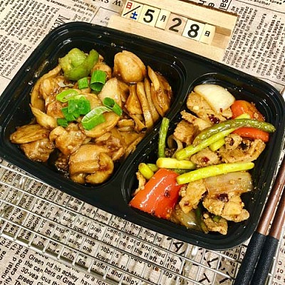 1364 川式回锅肉+酱香杏鲍菇焖鸡（1000ml盒装）