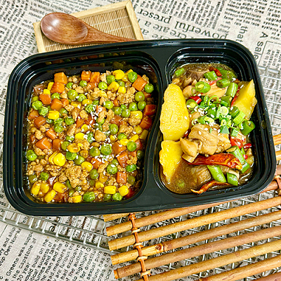 3301 黄焖鸡煨土豆（中辣）（全新改良）+肉末三色豆（1000ml盒装）