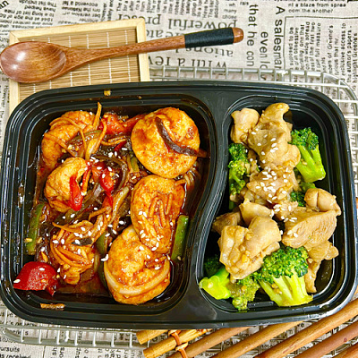 3096 西兰花鸡丁+鱼香鱼腐（微辣）（1000ml盒装）