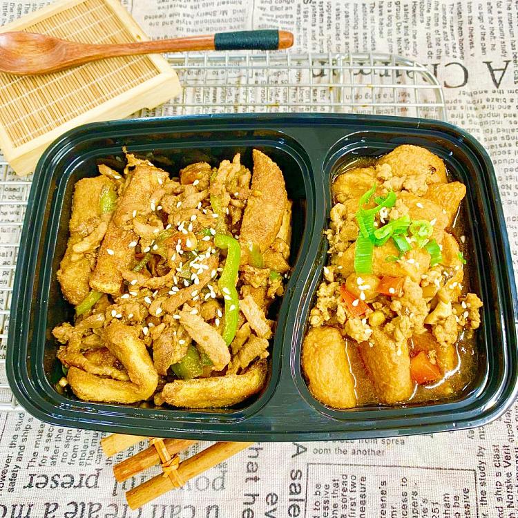 japanese-tofu-with-minced-pork-potstir-fried-shredded-pork-with-vegetarian-chicken-1