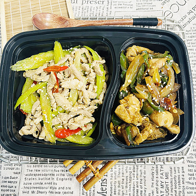 5199小炒鸡丁（中辣）+芹菜泡椒炒肉丝（微辣）【1000ml盒装】