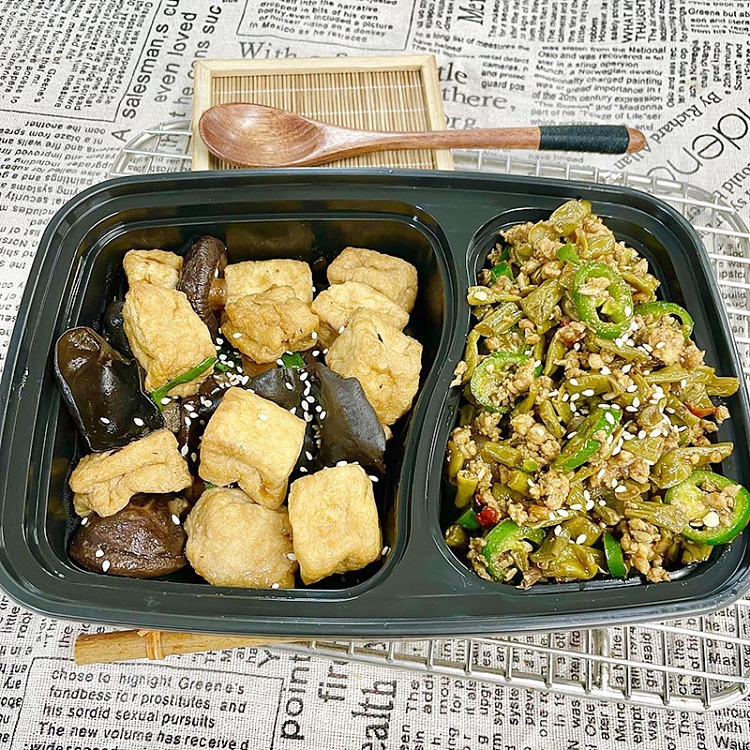 sour-string-beans-with-minced-porktofu-puff-with-shiitake-mushrooms-1