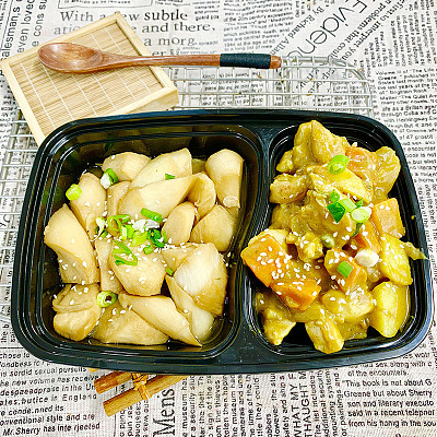 5860 日式咖喱鸡丁+油焖茭白【1000ml盒装】