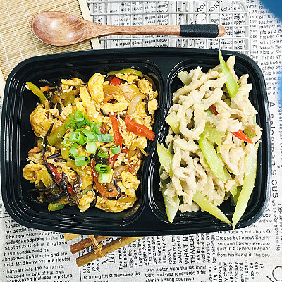 5878芹菜泡椒炒肉丝（微辣）+鱼香鸡蛋（小辣）【1000ml盒装】