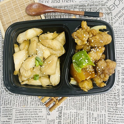 6220冰糖蒜香鸡丁+油焖茭白【1000ml盒装】