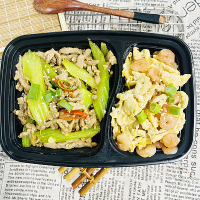 6269虾仁炒蛋+芹菜泡椒炒肉丝（1000ml盒装）