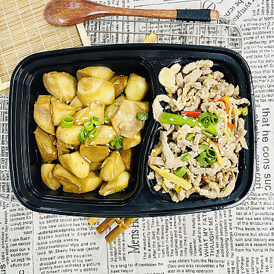 6324椒麻爆香肉丝（中辣）+油焖茭白【1000ml盒装】