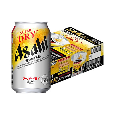 【整箱】Asahi 朝日 超爽全开盖生啤酒 酒精含量5% 340ml*24