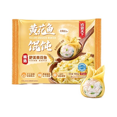 【冻】Umall面点 饺宴天下系列 纯手工黄花鱼馄饨 12pcs 180g