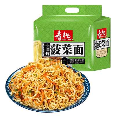 寿桃 特级菠菜面 非油炸 10pcs 454g