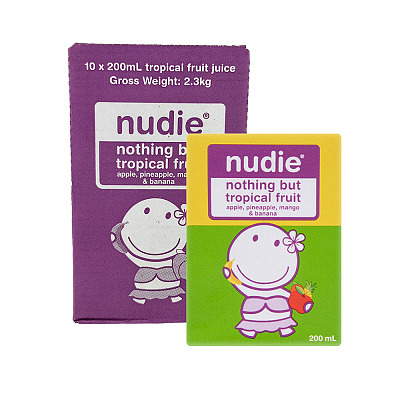 【整箱】Nudie 儿童纯果汁 热带水果 200ml*10