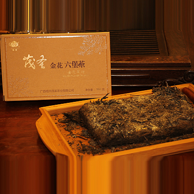 茶分享 2015年广西六堡茶-金花茶砖 960g