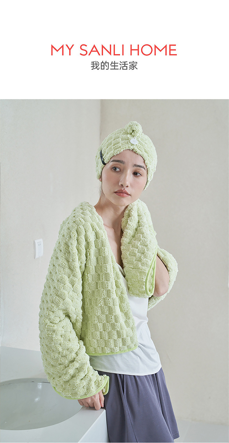 sanli-flower-morning-and-evening-coral-velvet-hair-dryer-cap-light-orange-pink-2565cm-8