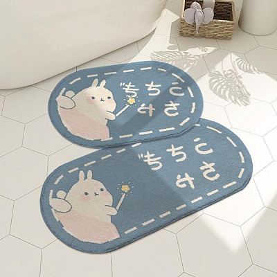Sleepmode 仿羊羔绒浴室吸水防滑地毯 仙仙兔 50*80cm