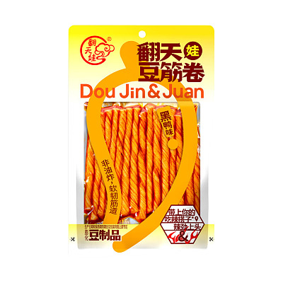 翻天娃 翻天豆筋卷 黑鸭味 101g