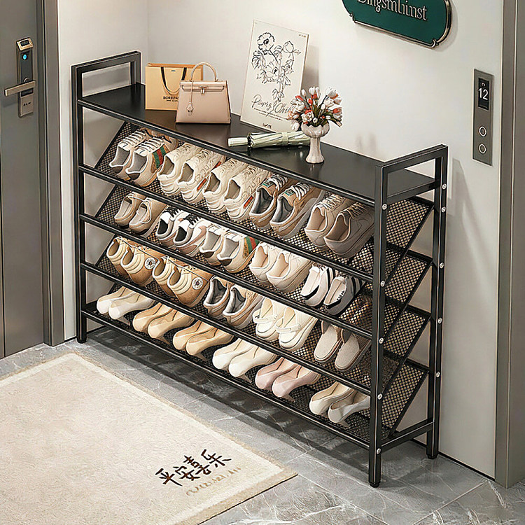 youqin-carbon-steel-shoe-rack-fits-in-narrow-spaces-black-6-tier-90-x-15-cm-2