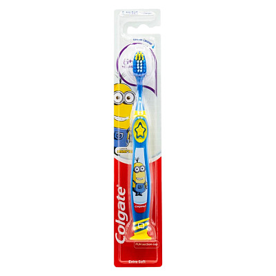 COLGATE 高露洁 儿童6岁+小黄人吸盘超软毛牙刷多色混装