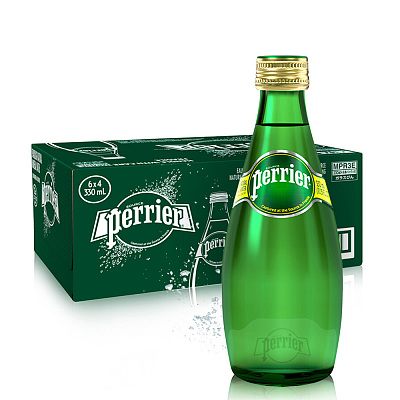 【整箱】PERRIER 巴黎水含气 天然矿泉水 330ml*24
