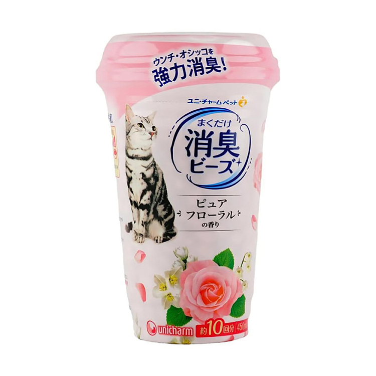 unicharm-deodorizing-pellets-for-cat-litter-boxes-light-floral-scent-450ml-1