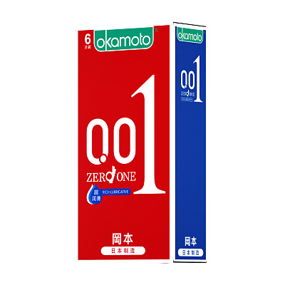 冈本 避孕套 001系列 超润滑款 6只装