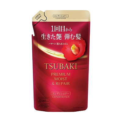 资生堂 Tsubaki 保湿修复护发素 补充装 红色 300ml