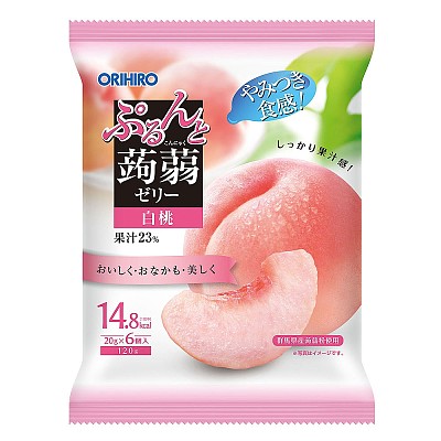Orihiro 日本蒟蒻果冻 白桃味 6个入 120g