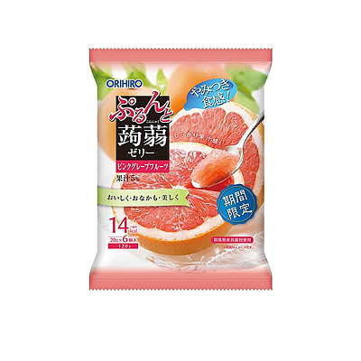 Orihiro 日本蒟蒻果冻 限定 低卡 粉色葡萄柚味 6个入 120g