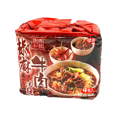 台湾特产 味王 经典小馆 椒麻牛肉汤面 91g*4包入