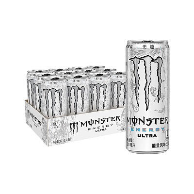【整箱】可口可乐 魔爪 功能饮料 无糖 白罐原味 330ml*12罐