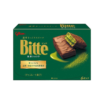 格力高 Bitte 抹茶巧克力饼干 6枚入 120g