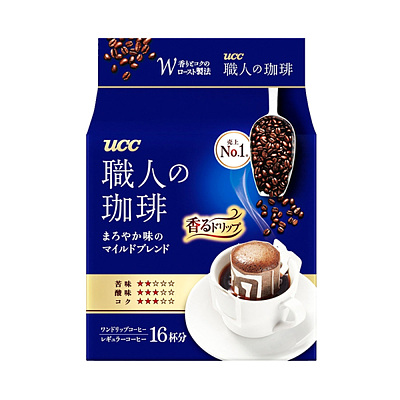 UCC 职人挂耳咖啡粉 醇和口感 16杯入