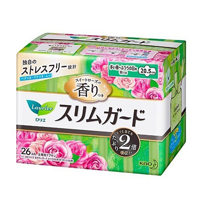 花王 超速吸零触感 卫生巾 20.5cm 玫瑰花香 26个入 200g