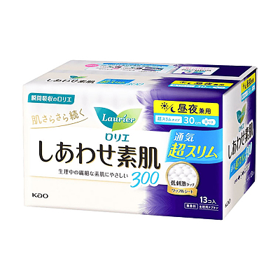花王 乐而雅F系列 素肌超薄 日/夜卫生巾 30cm/13片装
