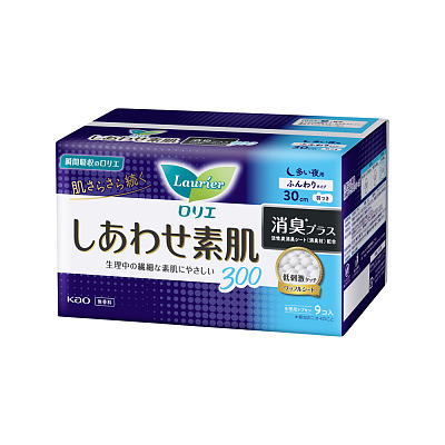 花王 乐而雅 F系列 敏感肌夜用护翼卫生巾 消臭型 30cm*9片