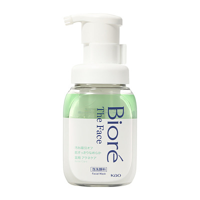 花王 Biore碧柔 奶油泡沫洗面奶 绿色消炎祛痘型 200ml